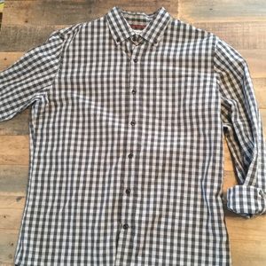 Worn Once! Black & Gray Button Up Shirt